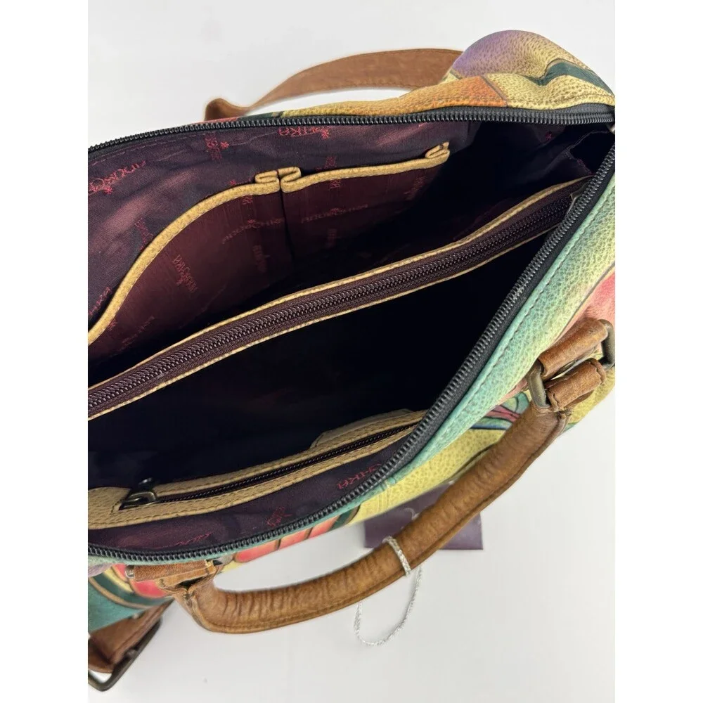 Anuska Zip Around Satchel With Cross Body Strap and 2 handles New With Tags